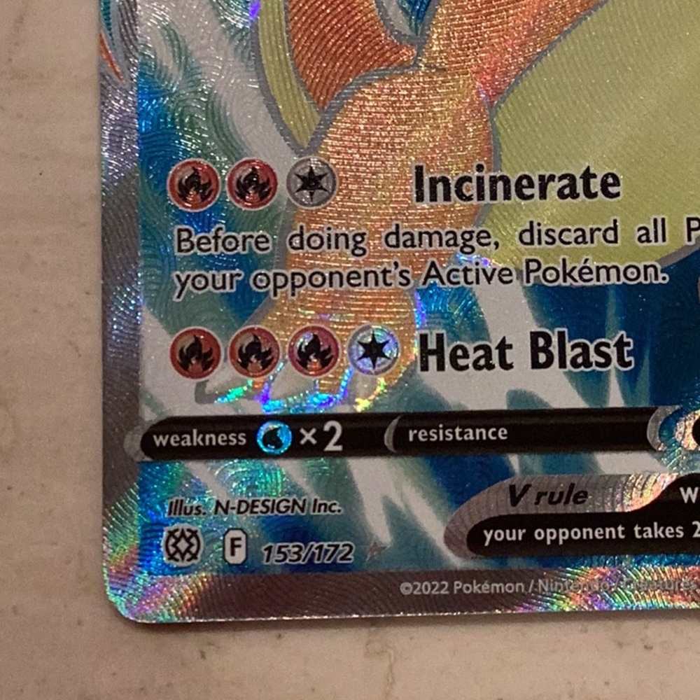 Charizard V 2022 Pokemon 153/172 Brilliant Stars Sword & Shield Holo Card #153 - Picture 3 of 8